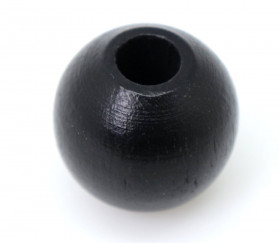 Perle bois noire de 2 cm trou de 7 mm unité