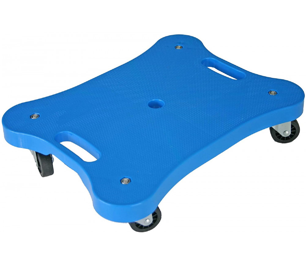 Planche à roulettes bleue  avec encoches -  4 roues directionnelles - Jeu de motricité