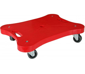 Roll board rouge - 2 poignées de maintient - 4 roues directionnelles - Jeu d'équilibre
