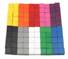 200 mini cubes en bois multicolores 1 cm pour jeu