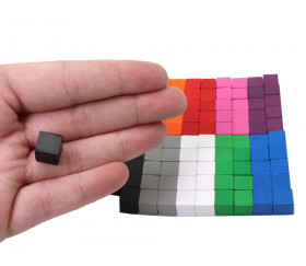 200 petits cubes en bois multicolores 1 cm pour jeu - en 10 couleurs