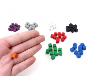 Lot 100 petits cubes en bois multicolores 8 mm pour jeu - en 10 couleurs