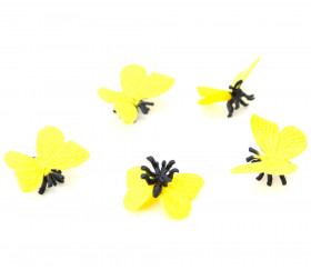 Mini mini Papillon jaune en plastique 2 .5 cm