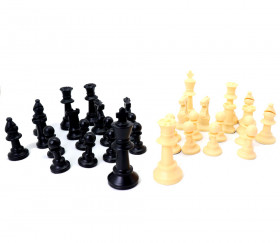 32 Pièces échecs plastique 77 mm Staunton taille T3 + 2 dames