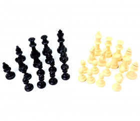 32 Pièces échecs plastique 77 mm Staunton taille T3 + 2 dames