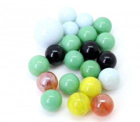 Lot de 20 billes en verre phosphorescentes faites à la main - Perles  décoratives et lumineuses - Multicolore - Style pointillé - Jouets de sport  pour