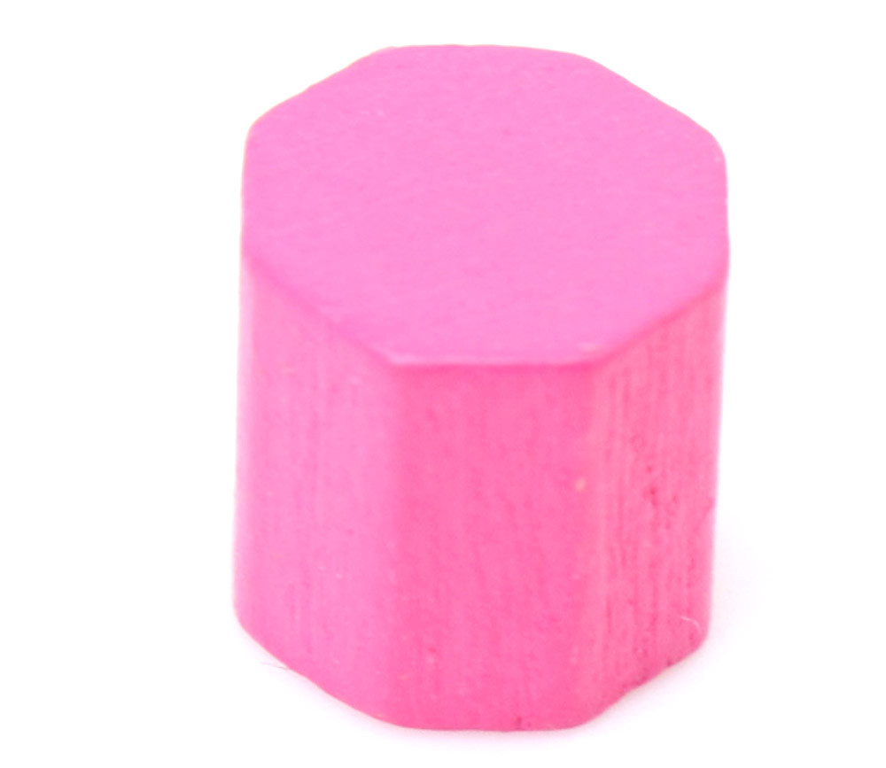 Mini octogones 10x10 mm en bois coloré pour jeu rose