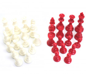 32 pièces échecs taille 5 rouge et blanc