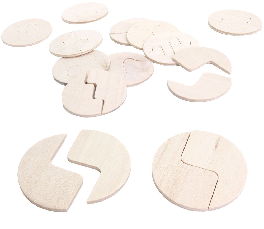 puzzles demi-forme ronde en bois
