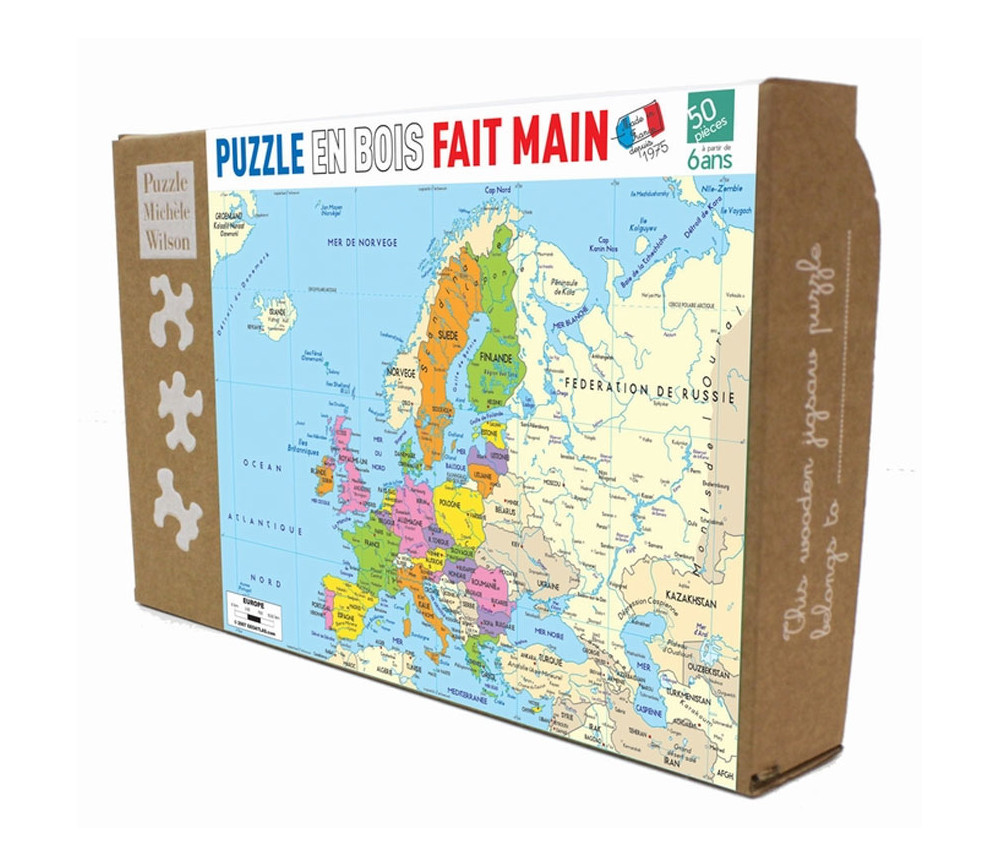 Puzzle en bois Carte de l'Europe 50 pièces