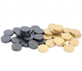 40 Pions bois dames noir doré 30 x 7 mm moulure soleil