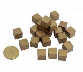 20 cubes en bois 1 cm couleur or