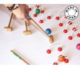 Mini Croquet en bois 4 joueurs TABLE ou intérieur en coffret