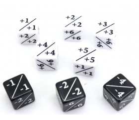 Dés modificateurs D6 positif/négatif pour jeux