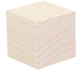 Cube en bois 3 cm naturel 30 x 30 x 30 mm à l'unité