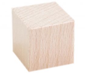 Cube bois naturel 2.5 cm. 25 x 25 x 25 mm à l'unité