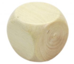 Dé en bois naturel 18 mm neutre buis