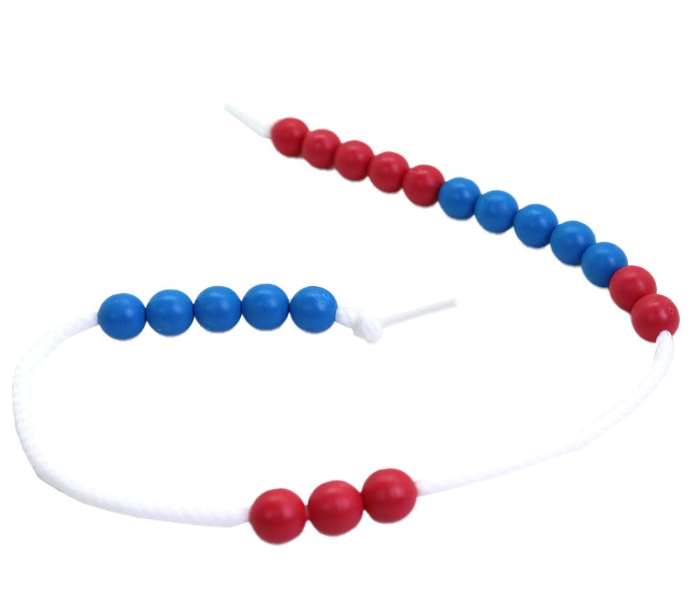 Lacet de comptage avec 20 perles rouges et bleues