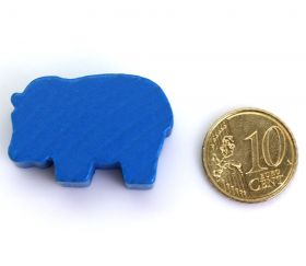 Pion hippopotame pour jeu bleu foncé