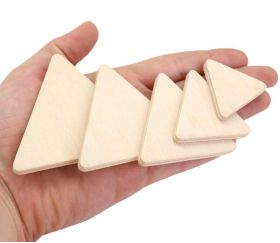 Puzzle en bois naturel triangle équilatéral 5 pièces