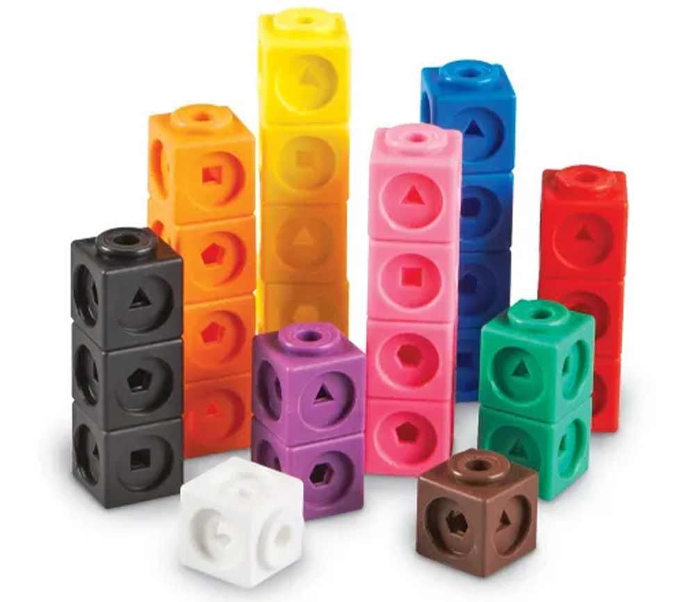 100 cubes mathlinks 2 cm clips encastrables emboitables math