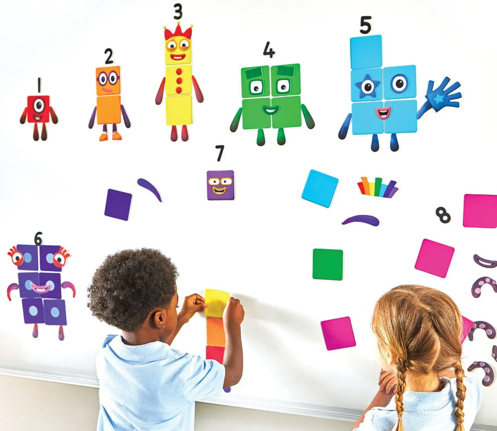 Numberblocks repositionnables pour surfaces lisses : chiffres, personnages