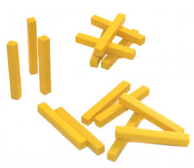 Baguettes jaunes 5x5x39 mm pions buchettes en bois pour jeu
