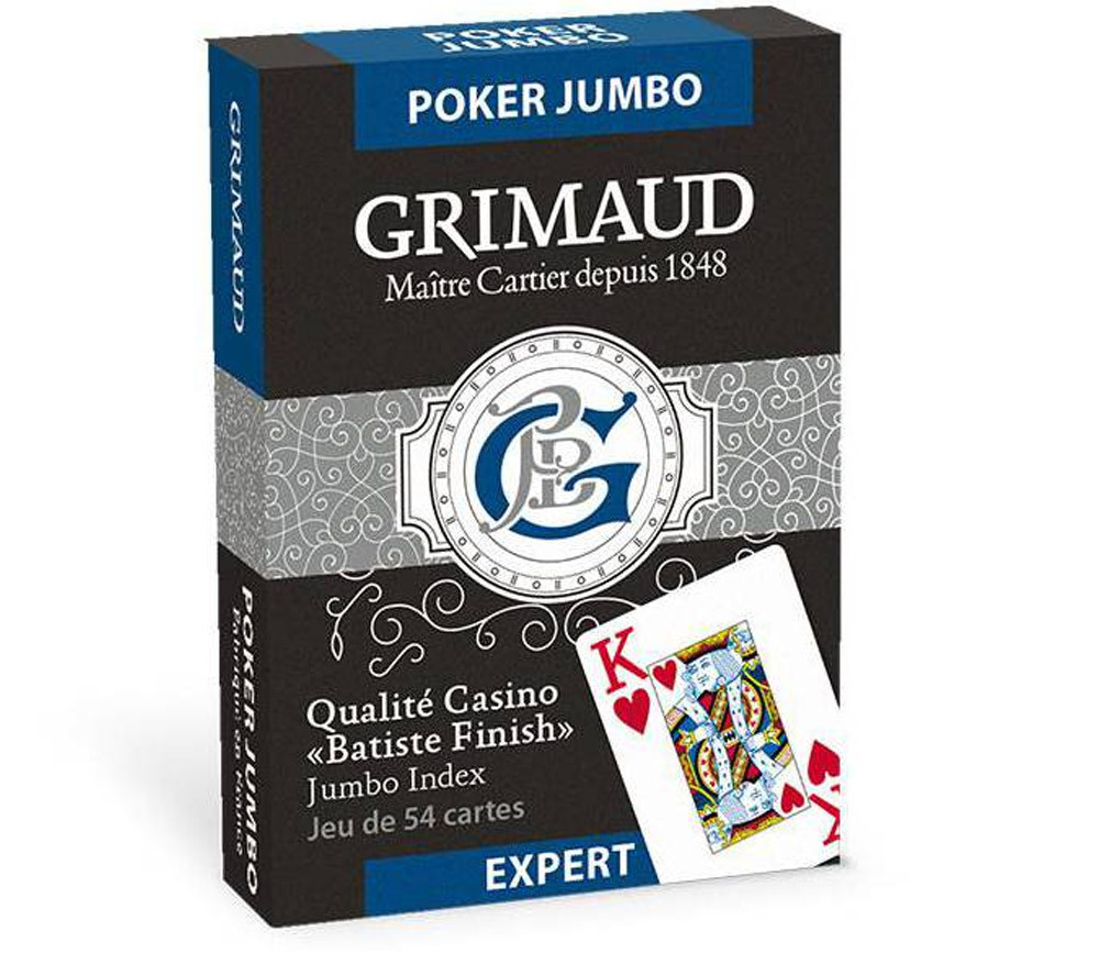 Jeu de Poker JUMBO Grimaud Expert - 54 cartes bleu