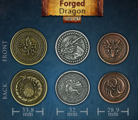 24 Pièces en métal Forged dragon