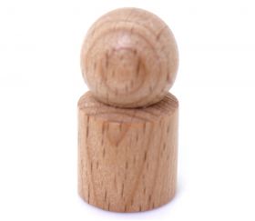 Pion joueur droit avec boule en bois neutre