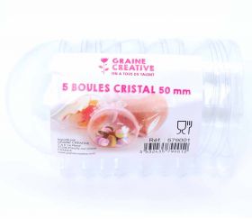 5 Boules plastique cristal 5 cm à remplir et suspendre