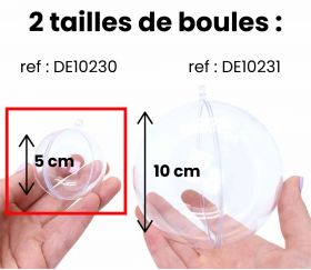 5 Boules effet cristal à remplir et suspendre