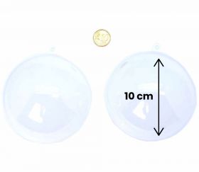 boule en plastique transparent de 10 cm pour noel