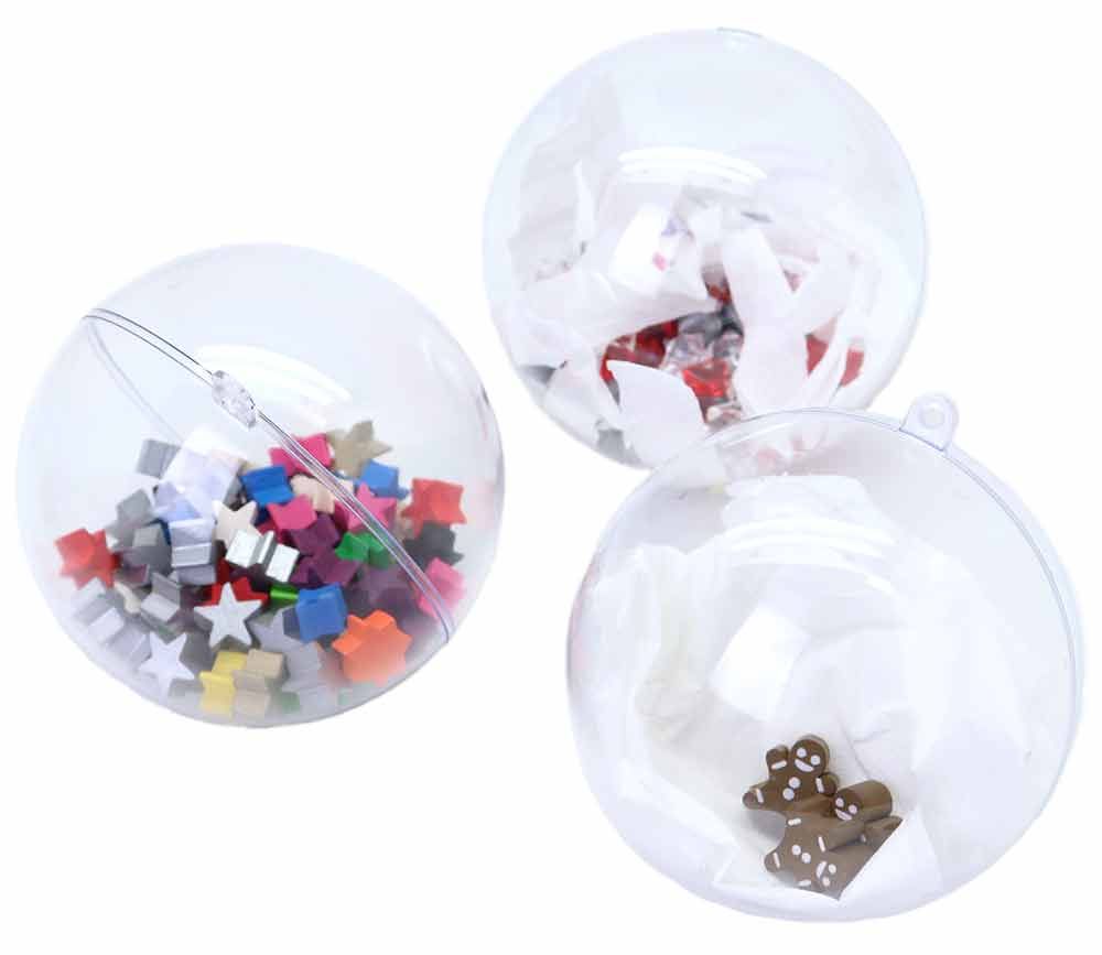 5 grosses Boules 10 cm plastique cristal à remplir et suspendre