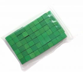 Mini cubes verts 6 mm en bois