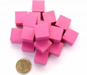 lot de Cubes en bois rose pour compter