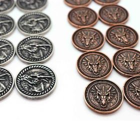 Pièces en métal Forged dragon or bronze et argent