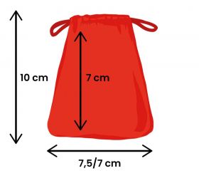 Mini sac rangement en velours épais rouge avec cordon