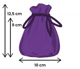 Sachet violet en velours avec cordes pour fermer
