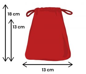 Sac de rangement en velours épais rouge avec cordon