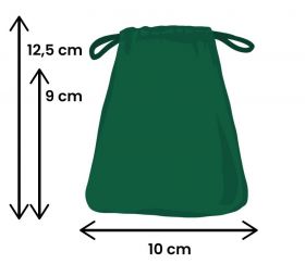 Sac de rangement 10 x 12.5 cm - velours épais vert avec cordon