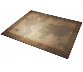 Tapis Carte du monde 40 x 60 cm parchemin pour jeux