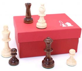 32 Pièces échecs bois T5 avec boite de rangement rouge