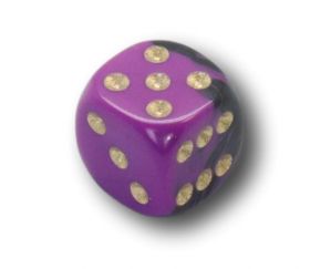 mini dé à jouer violet marbré