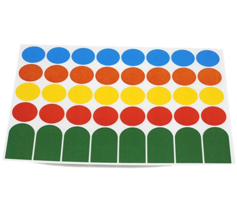 40 étiquettes 24 mm rondes autocollantes colorées pastilles en 4 couleurs