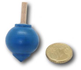 Toupie ronde en bois bleu diamètre 2,5 cm
