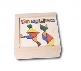 Coffret cadeau tangram en bois enfant
