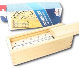 Jeu classique de dominos dans une boîte en bois pour 2 à 4 joueurs