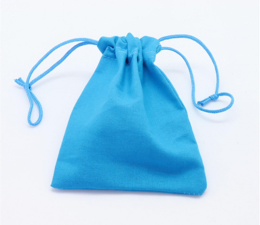 sachet tissu avec cordon bleu