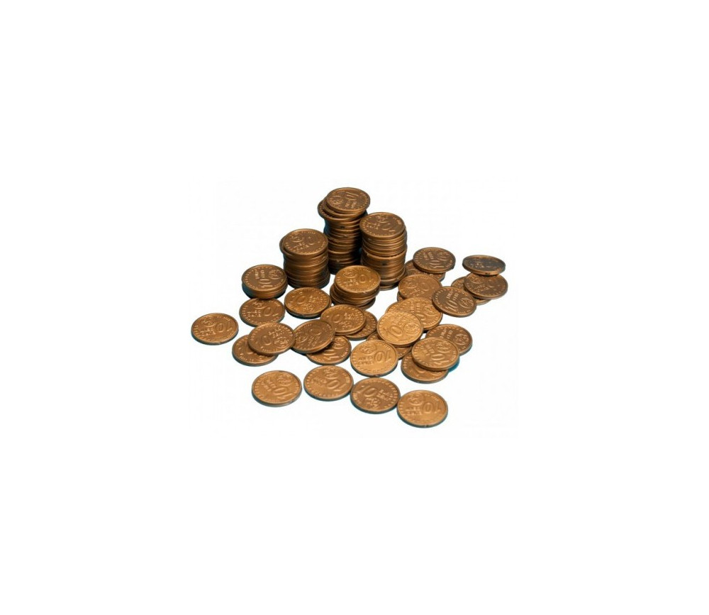 100 Pièces de 10 centimes d'euro en plastique monnaie factice jeu